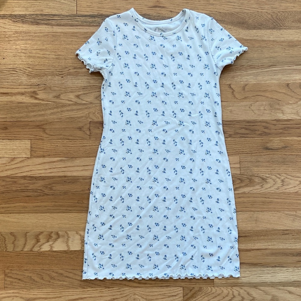 Girls art class Floral Print White Dress size large